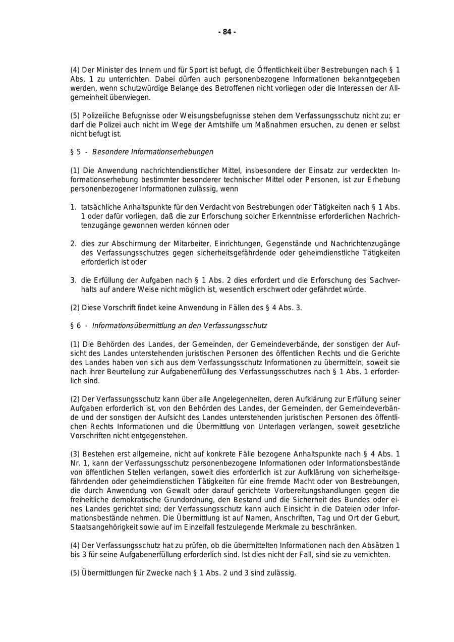 Seite 85 des Verfassungsschutzbericht 1997 Rheinland-Pfalz
