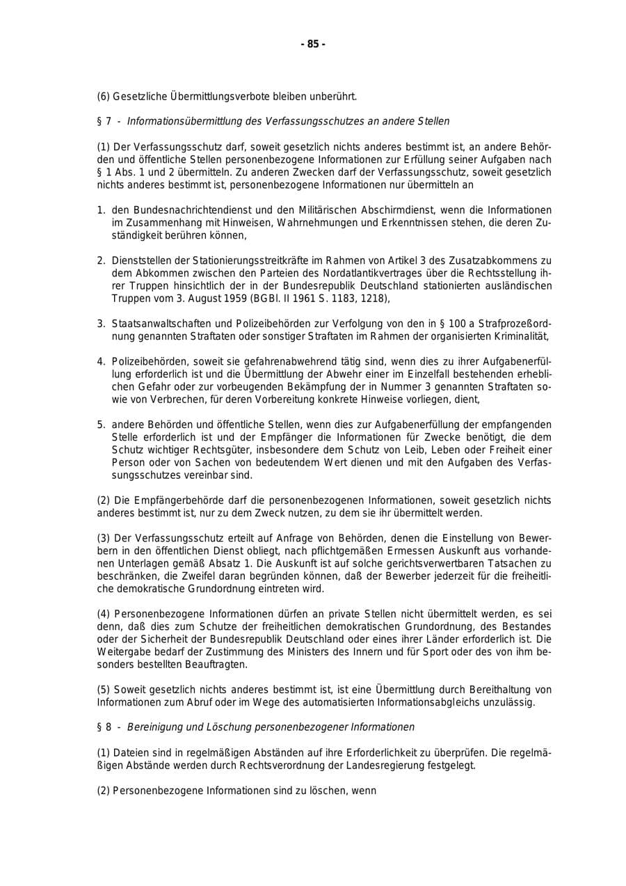 Seite 86 des Verfassungsschutzbericht 1997 Rheinland-Pfalz