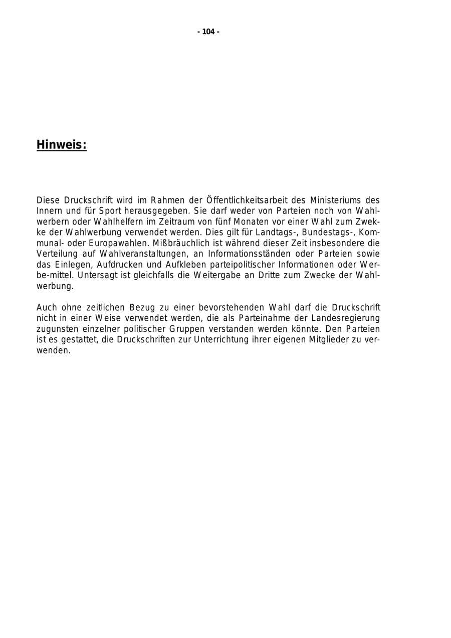Seite 105 des Verfassungsschutzbericht 1998 Rheinland-Pfalz