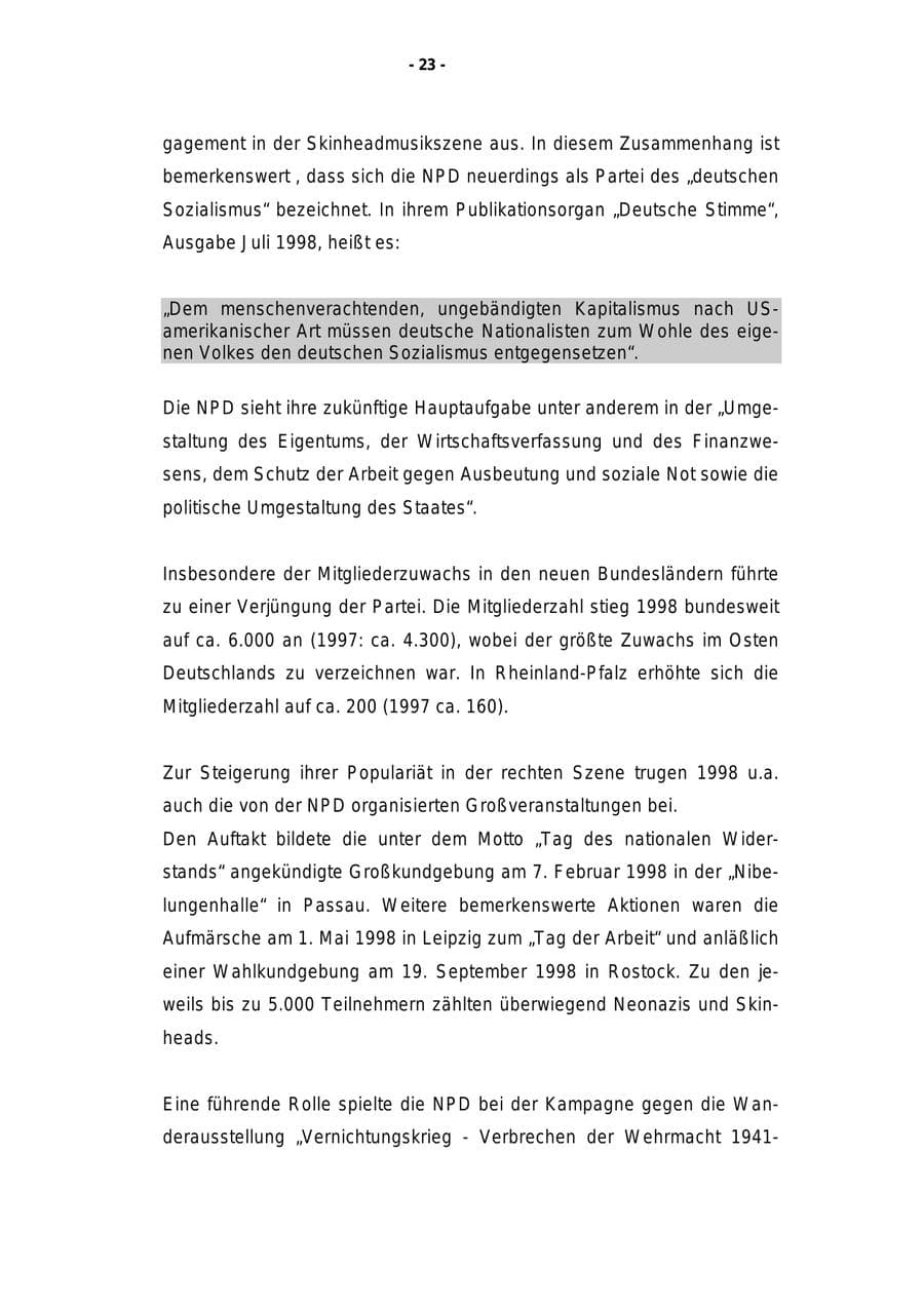 Seite 24 des Verfassungsschutzbericht 1998 Rheinland-Pfalz