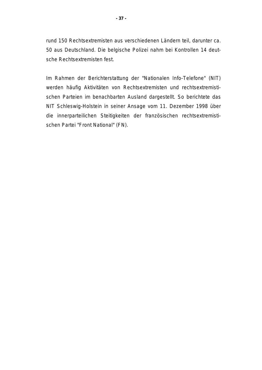 Seite 38 des Verfassungsschutzbericht 1998 Rheinland-Pfalz