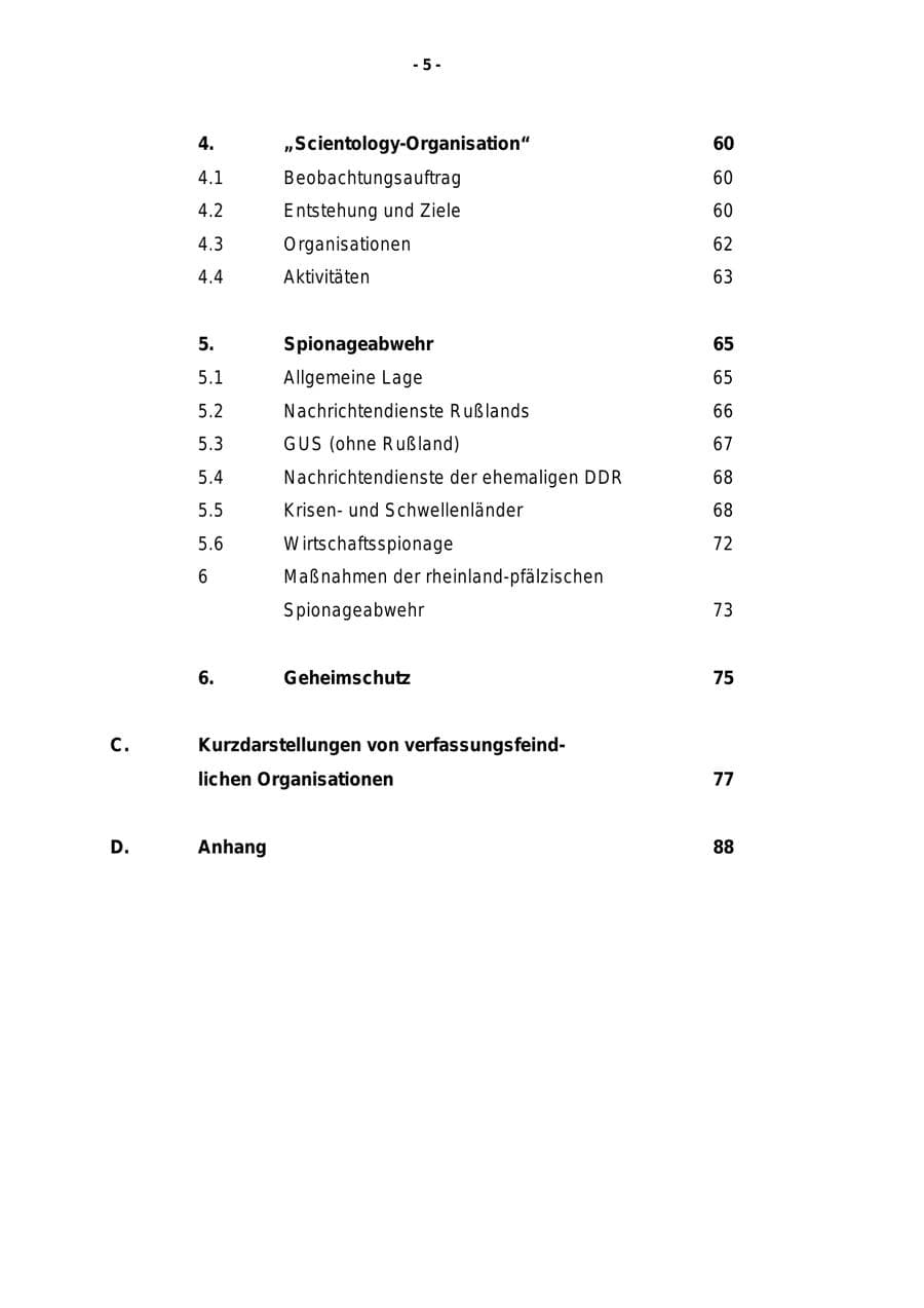 Seite 6 des Verfassungsschutzbericht 1998 Rheinland-Pfalz