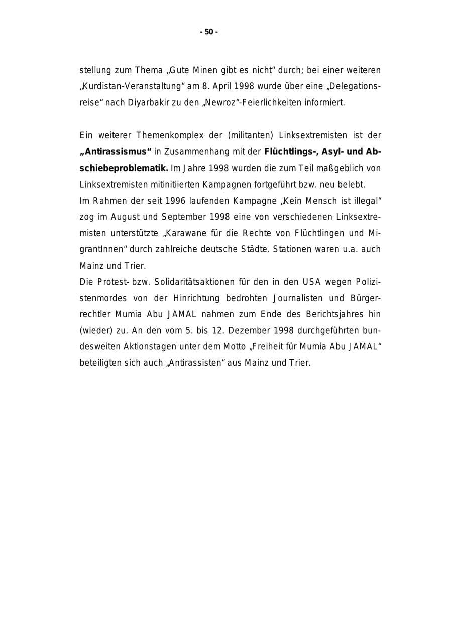 Seite 51 des Verfassungsschutzbericht 1998 Rheinland-Pfalz