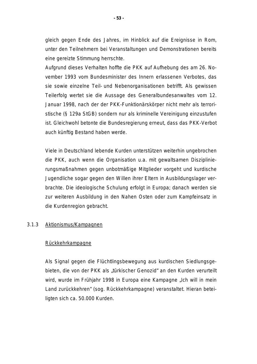 Seite 54 des Verfassungsschutzbericht 1998 Rheinland-Pfalz