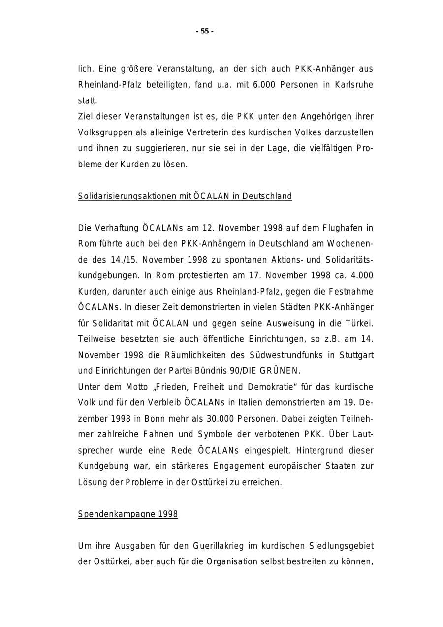 Seite 56 des Verfassungsschutzbericht 1998 Rheinland-Pfalz