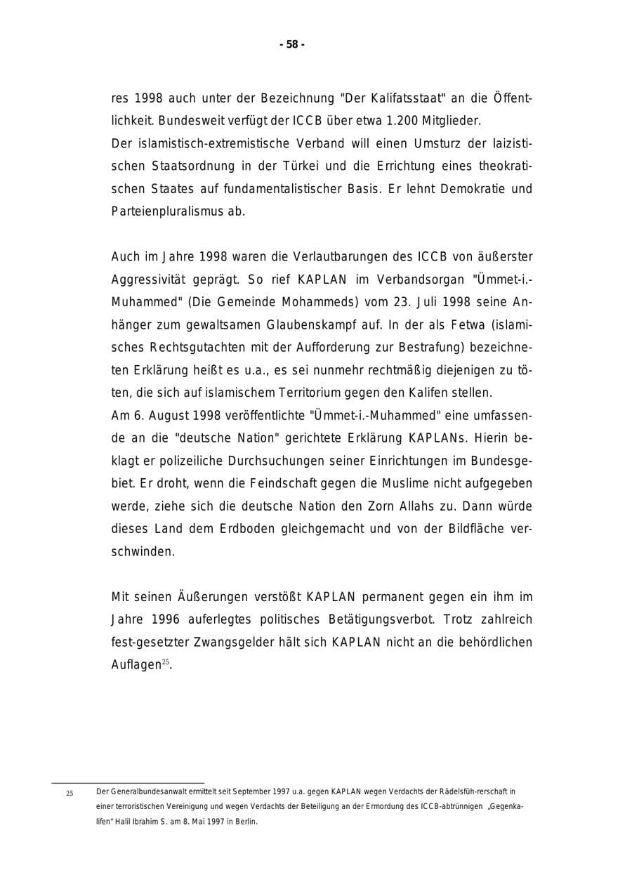 Seite 59 des Verfassungsschutzbericht 1998 Rheinland-Pfalz