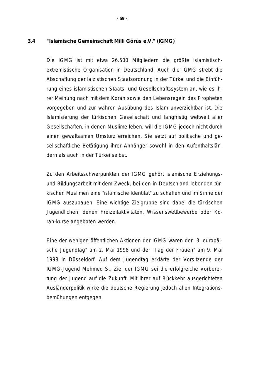 Seite 60 des Verfassungsschutzbericht 1998 Rheinland-Pfalz