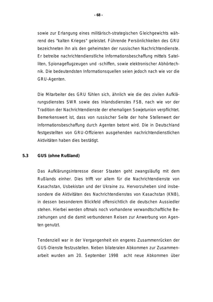Seite 69 des Verfassungsschutzbericht 1998 Rheinland-Pfalz