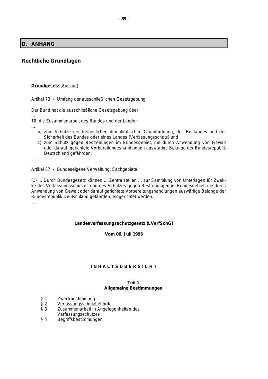 Seite 90 des Verfassungsschutzbericht 1998 Rheinland-Pfalz