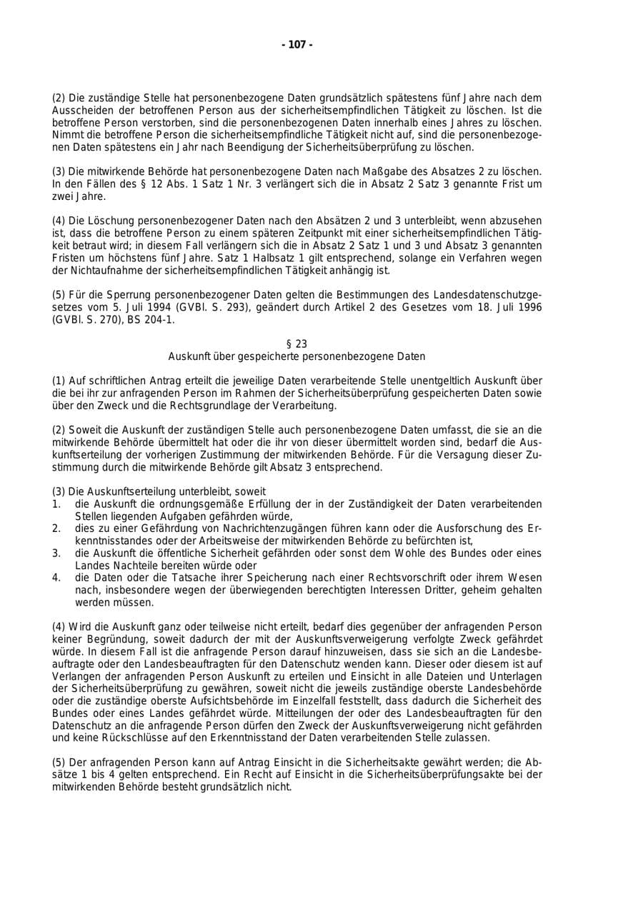Seite 108 des Verfassungsschutzbericht 1999 Rheinland-Pfalz