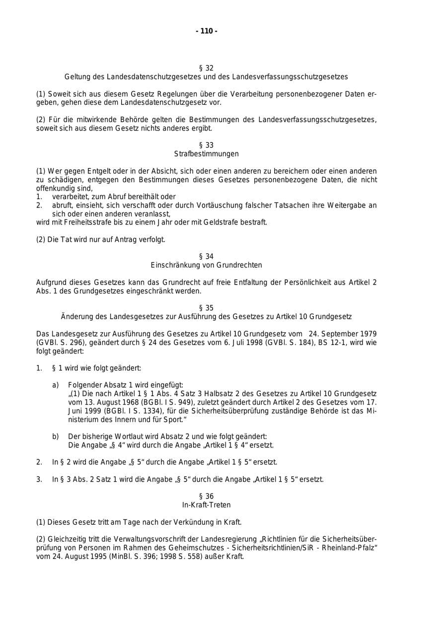 Seite 111 des Verfassungsschutzbericht 1999 Rheinland-Pfalz
