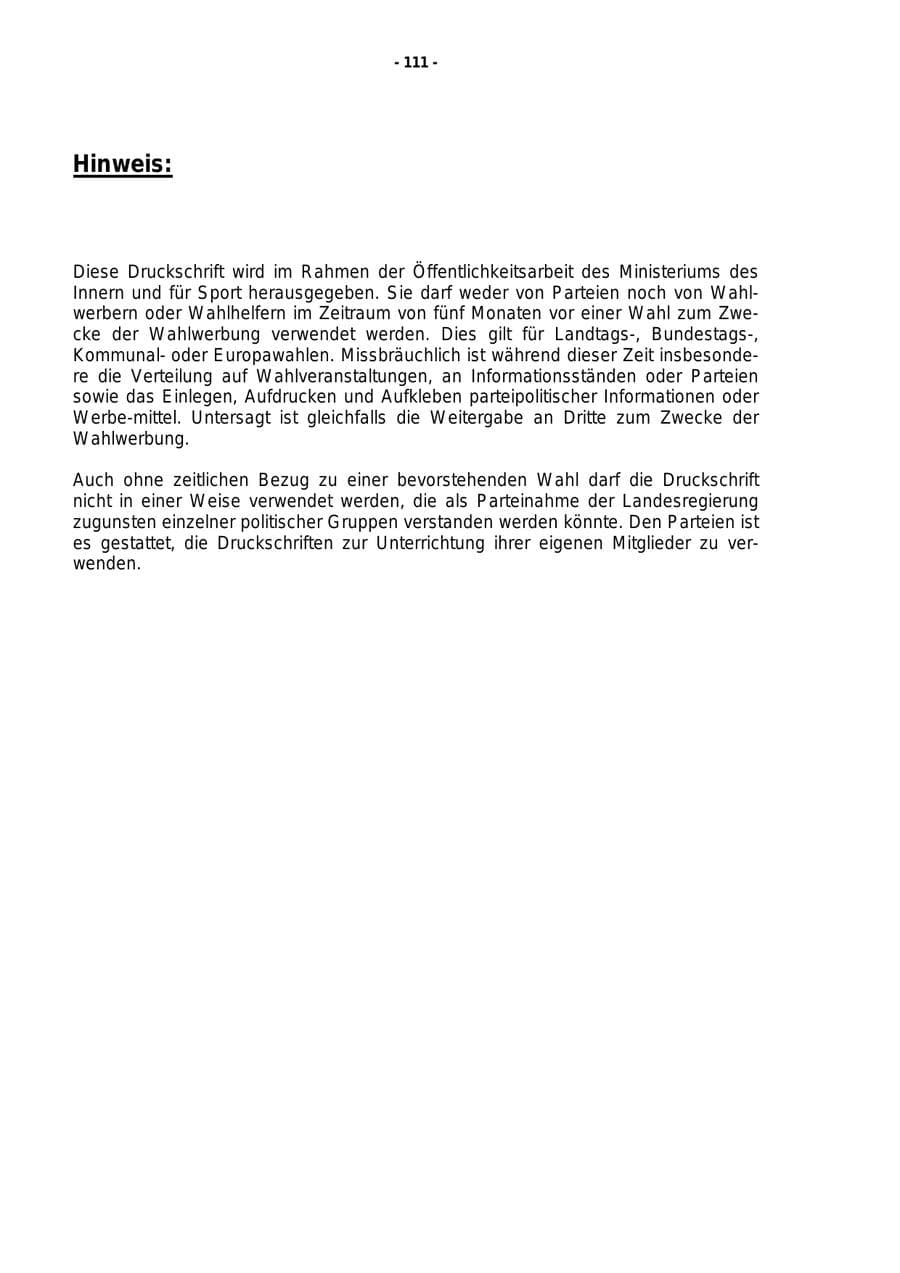 Seite 112 des Verfassungsschutzbericht 1999 Rheinland-Pfalz