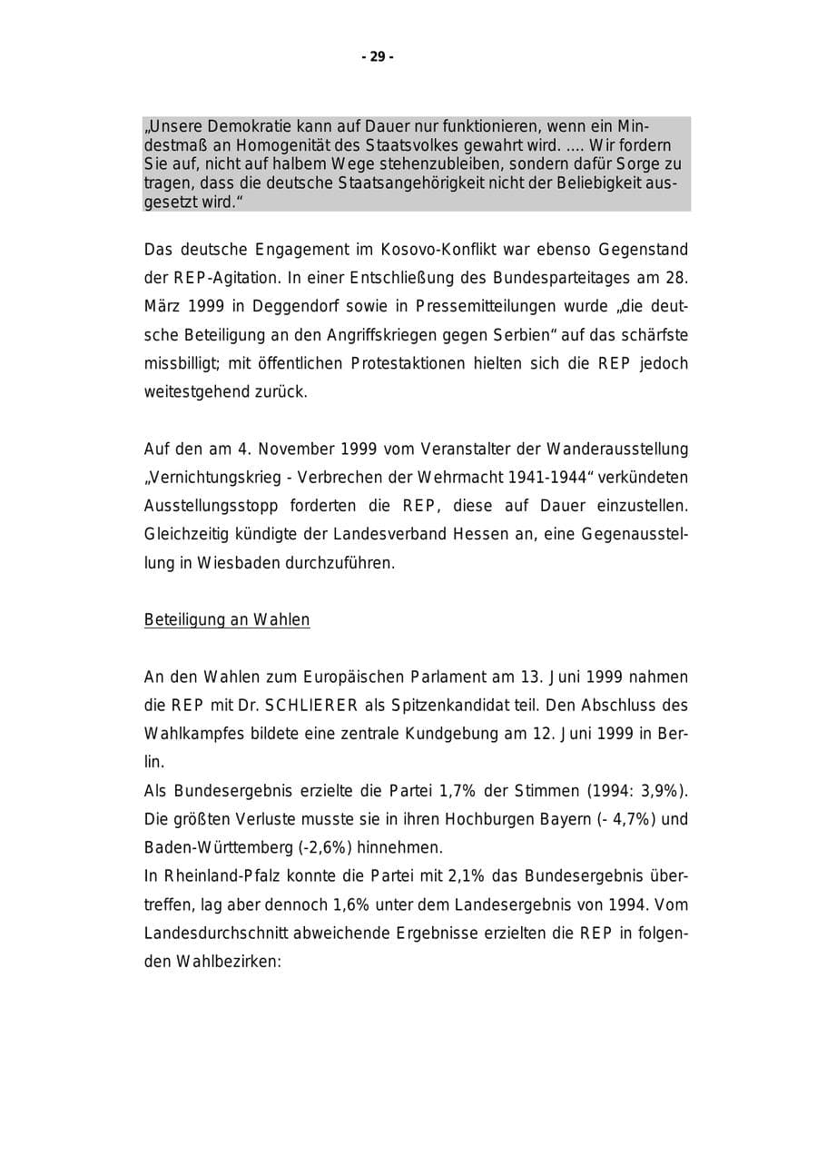 Seite 30 des Verfassungsschutzbericht 1999 Rheinland-Pfalz