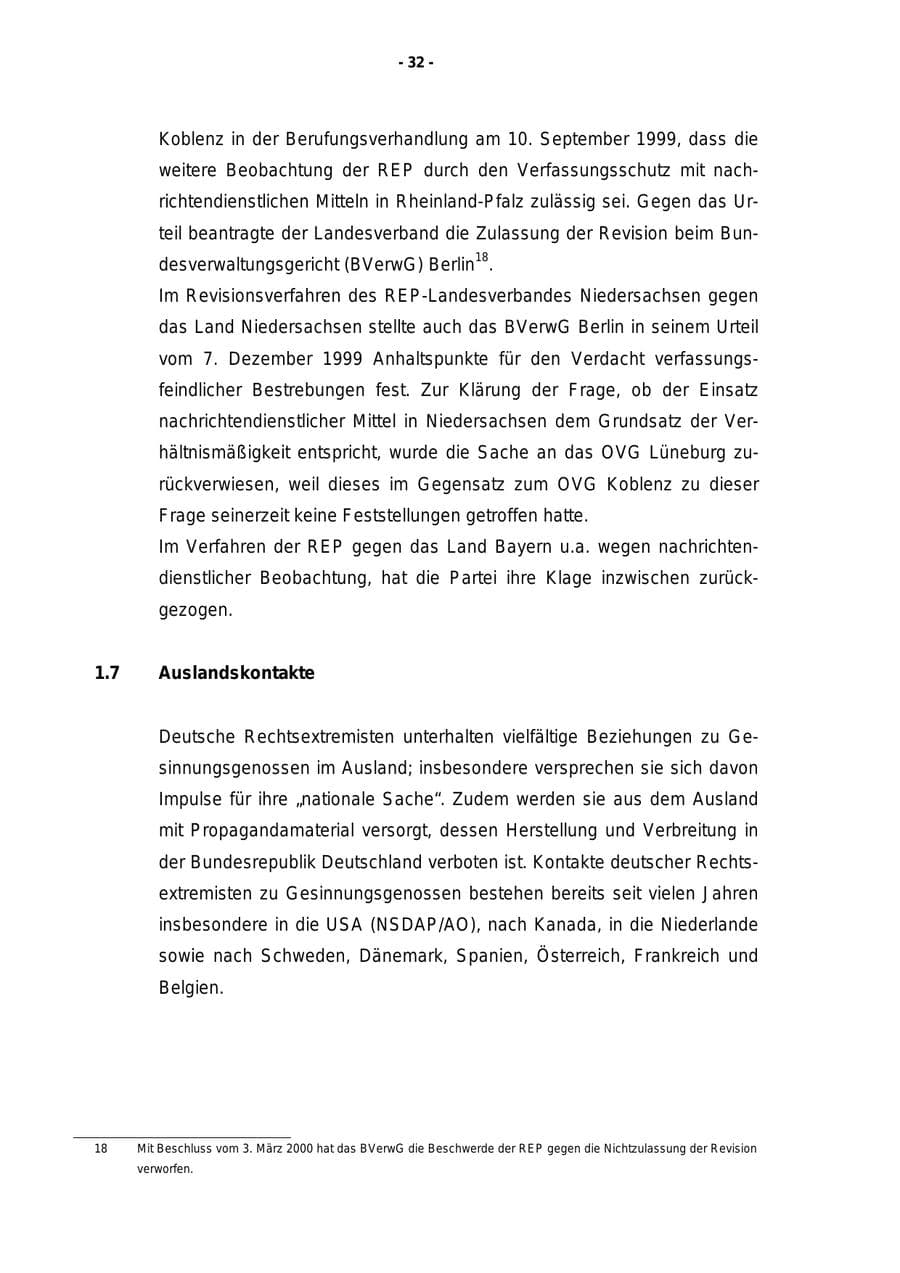 Seite 33 des Verfassungsschutzbericht 1999 Rheinland-Pfalz