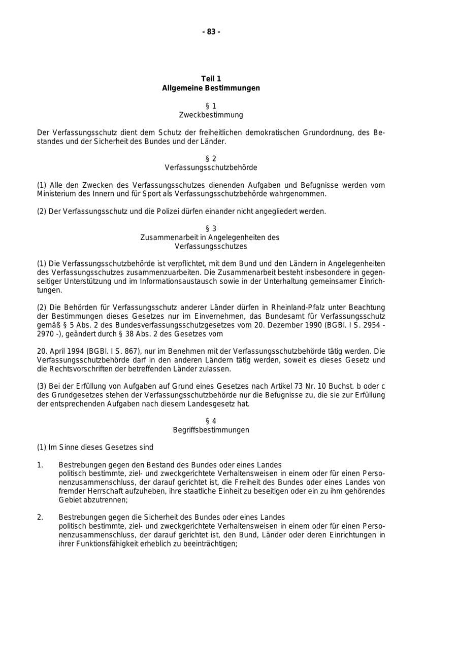 Seite 84 des Verfassungsschutzbericht 1999 Rheinland-Pfalz