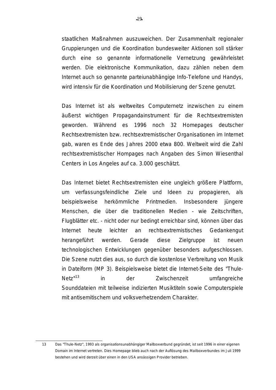 Seite 20 des Verfassungsschutzbericht 2000 Rheinland-Pfalz