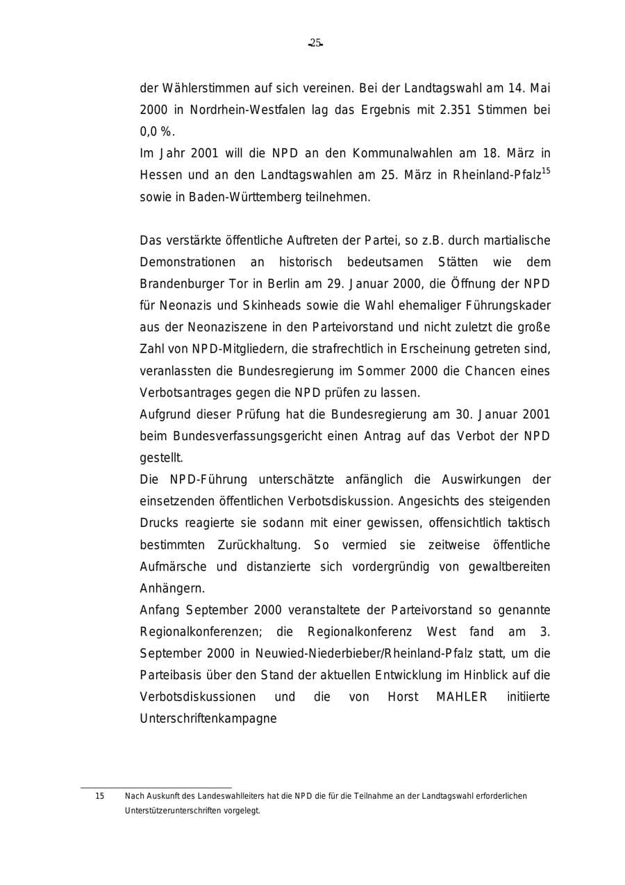Seite 26 des Verfassungsschutzbericht 2000 Rheinland-Pfalz
