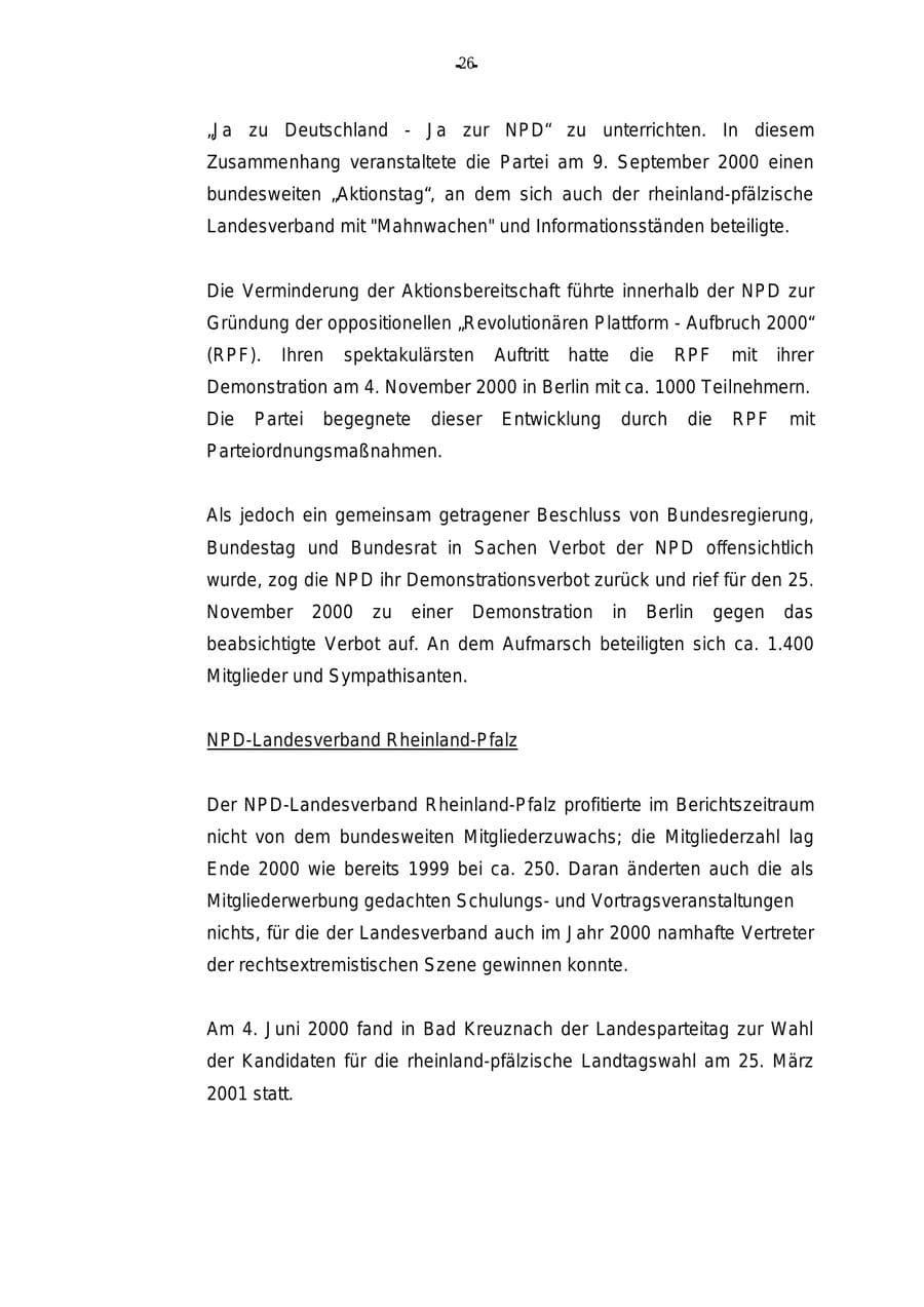 Seite 27 des Verfassungsschutzbericht 2000 Rheinland-Pfalz