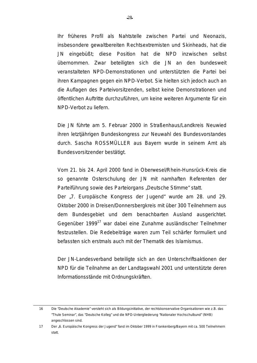 Seite 29 des Verfassungsschutzbericht 2000 Rheinland-Pfalz