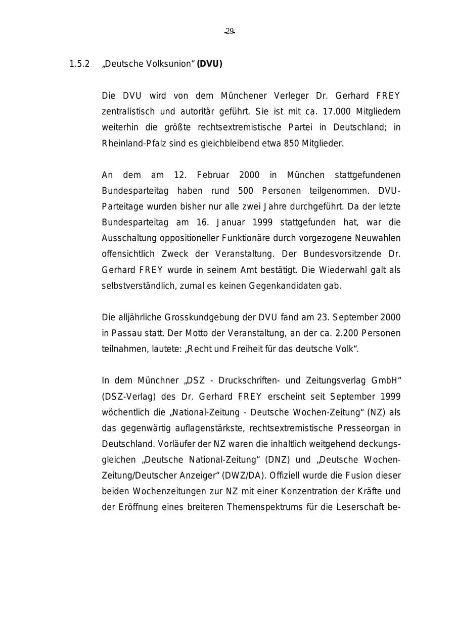 Seite 30 des Verfassungsschutzbericht 2000 Rheinland-Pfalz