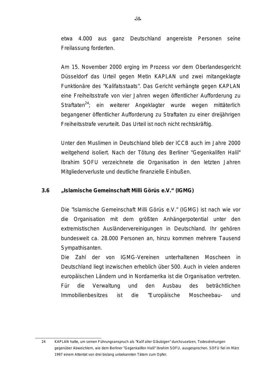 Seite 59 des Verfassungsschutzbericht 2000 Rheinland-Pfalz