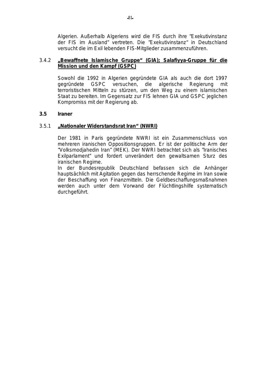 Seite 82 des Verfassungsschutzbericht 2000 Rheinland-Pfalz