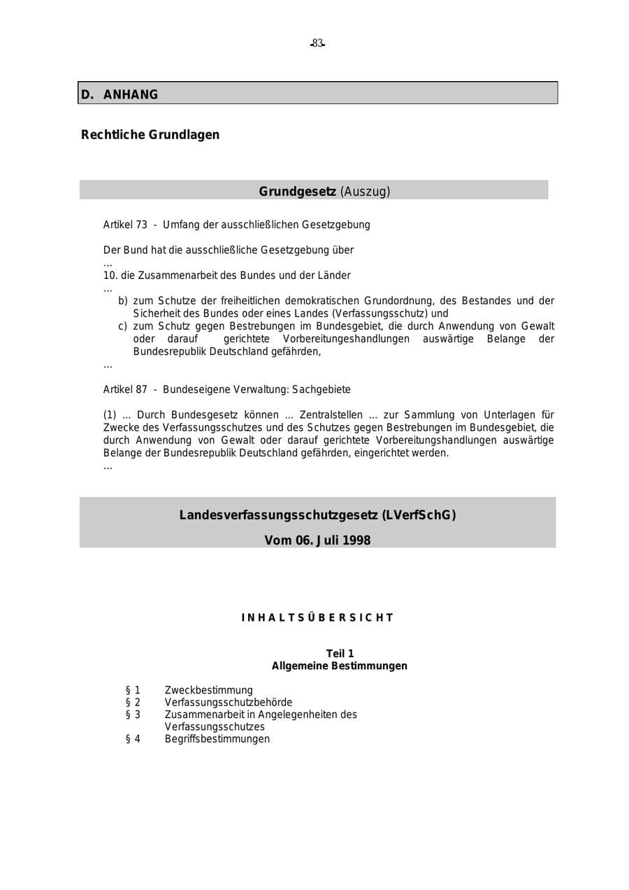 Seite 84 des Verfassungsschutzbericht 2000 Rheinland-Pfalz