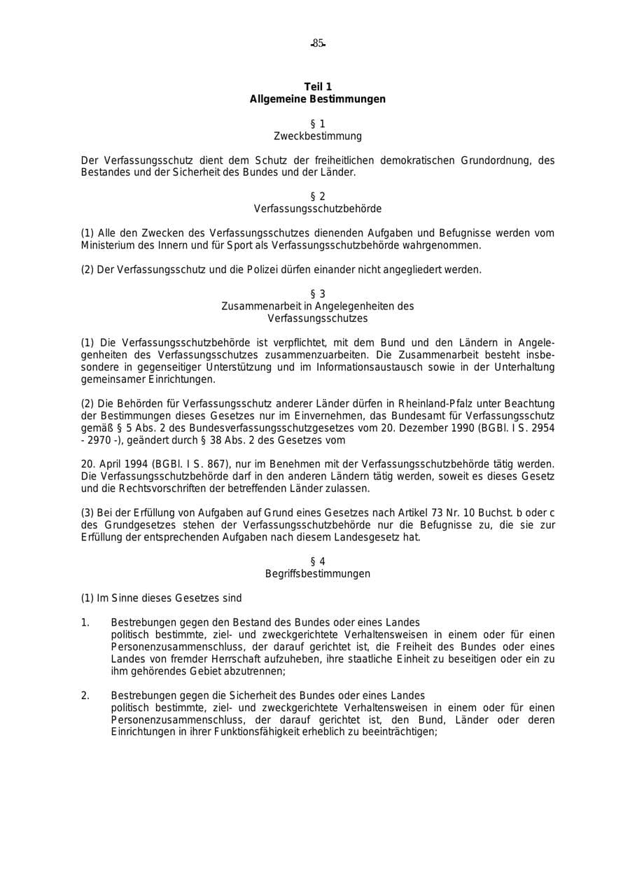 Seite 86 des Verfassungsschutzbericht 2000 Rheinland-Pfalz