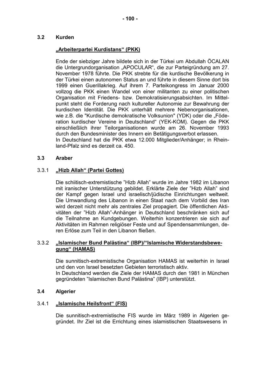 Seite 102 des Verfassungsschutzbericht 2001 Rheinland-Pfalz