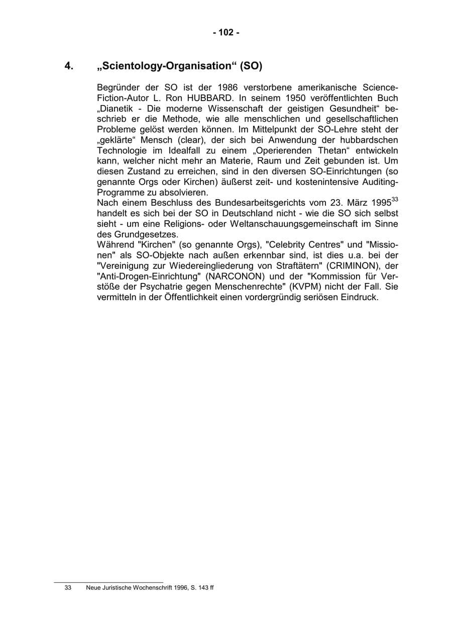 Seite 104 des Verfassungsschutzbericht 2001 Rheinland-Pfalz