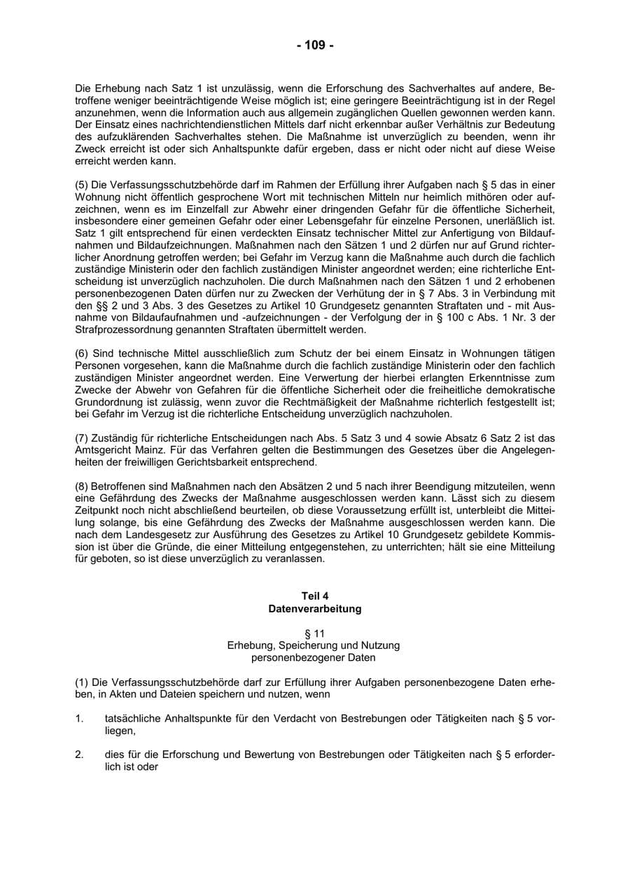 Seite 111 des Verfassungsschutzbericht 2001 Rheinland-Pfalz