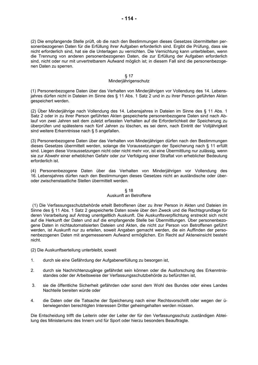 Seite 116 des Verfassungsschutzbericht 2001 Rheinland-Pfalz