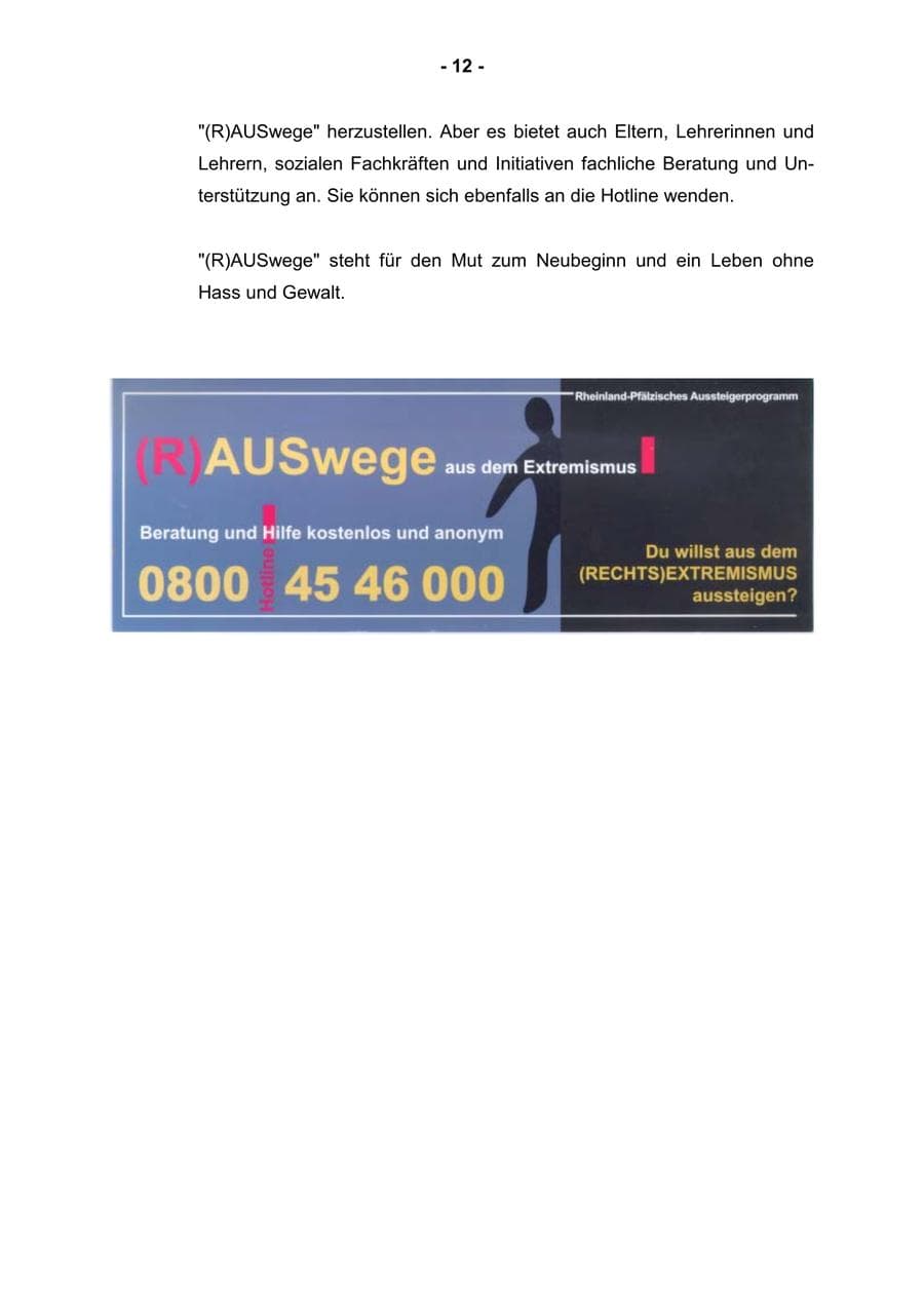 Seite 14 des Verfassungsschutzbericht 2001 Rheinland-Pfalz