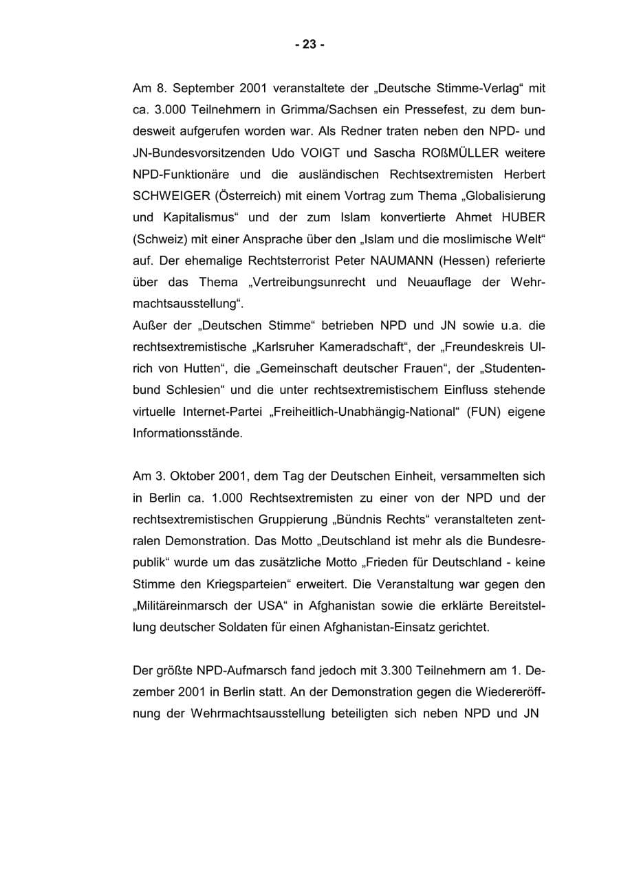 Seite 25 des Verfassungsschutzbericht 2001 Rheinland-Pfalz