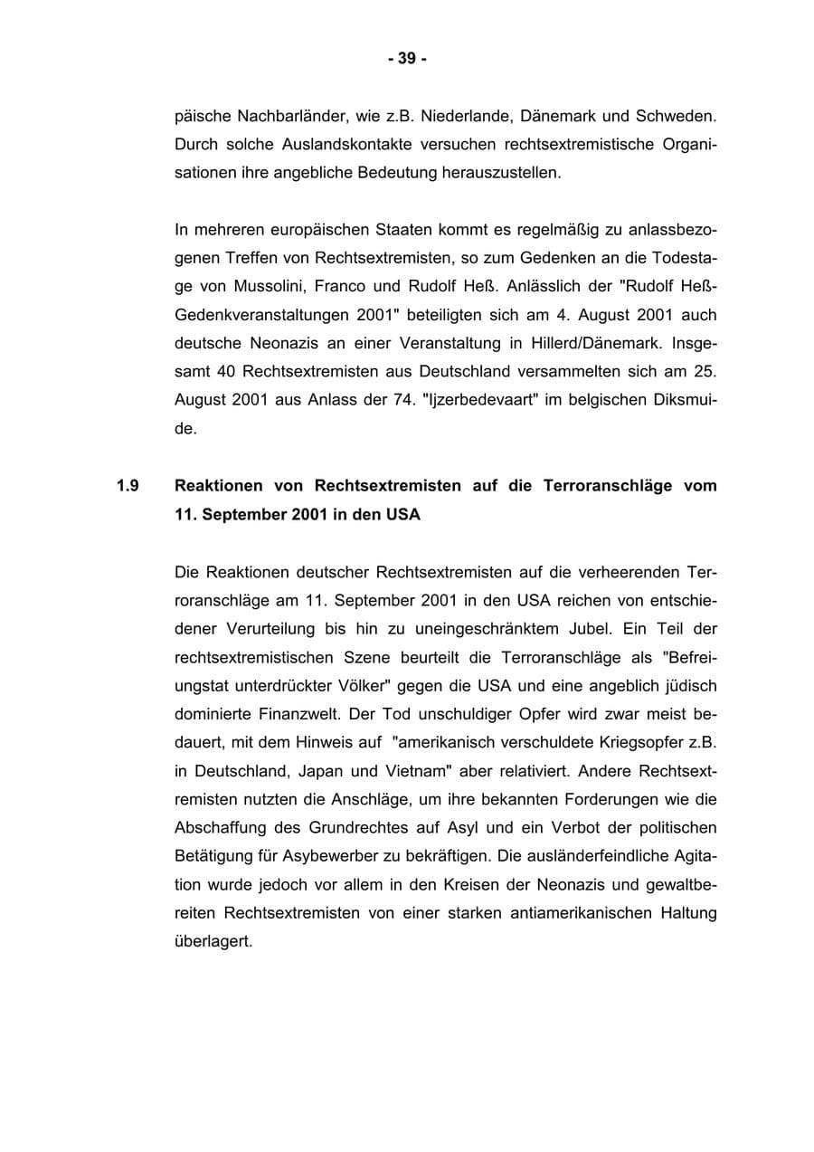 Seite 41 des Verfassungsschutzbericht 2001 Rheinland-Pfalz