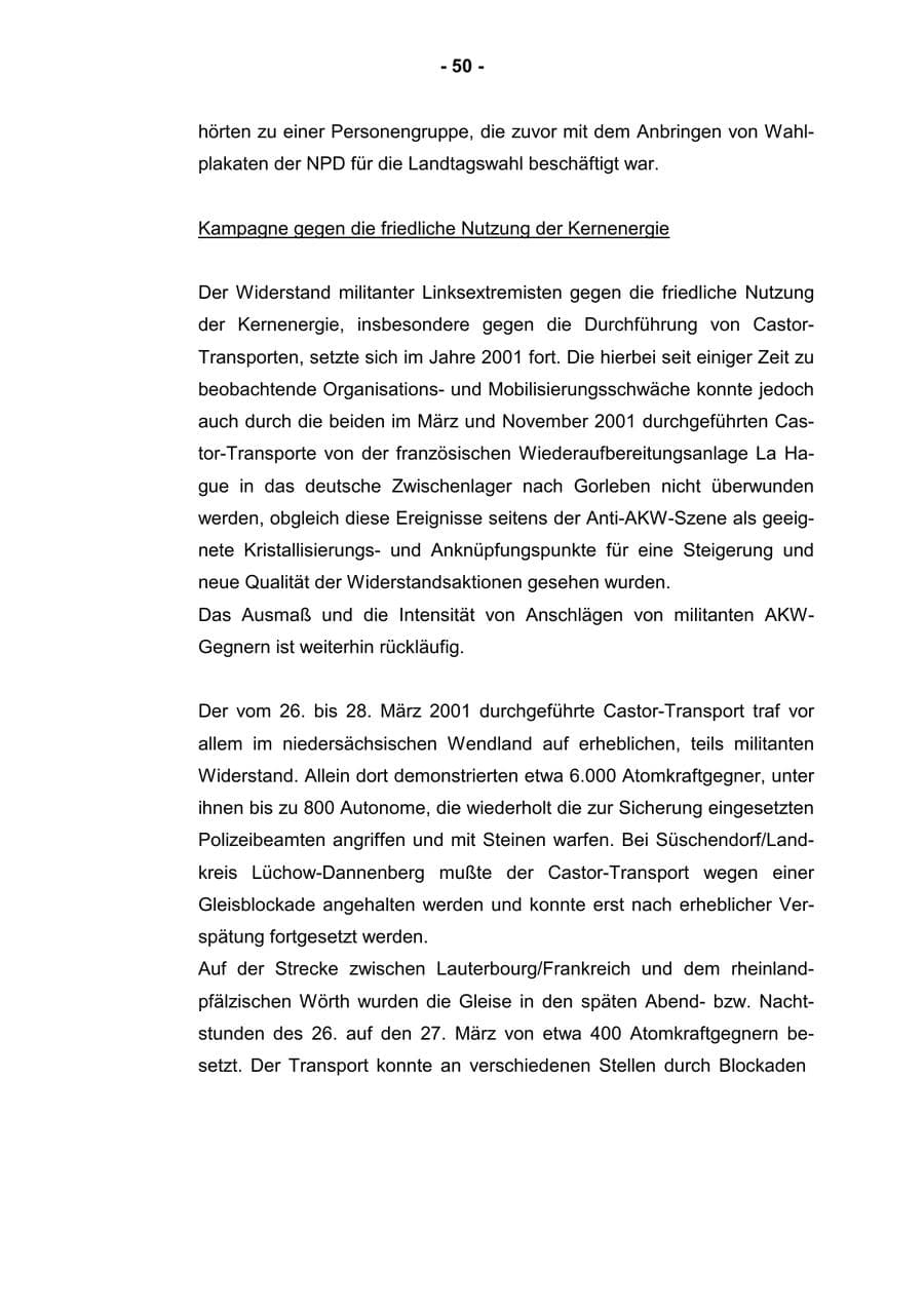 Seite 52 des Verfassungsschutzbericht 2001 Rheinland-Pfalz