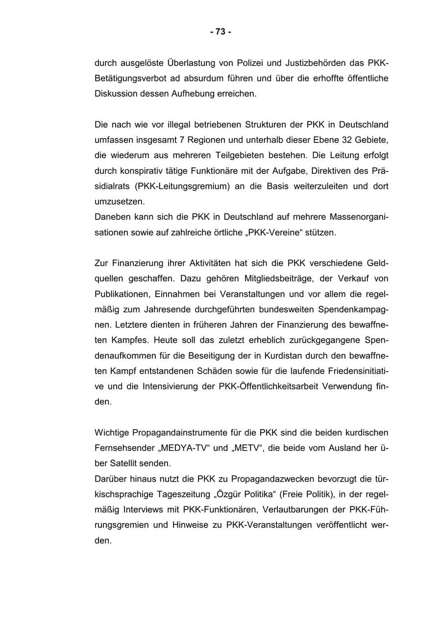 Seite 75 des Verfassungsschutzbericht 2001 Rheinland-Pfalz