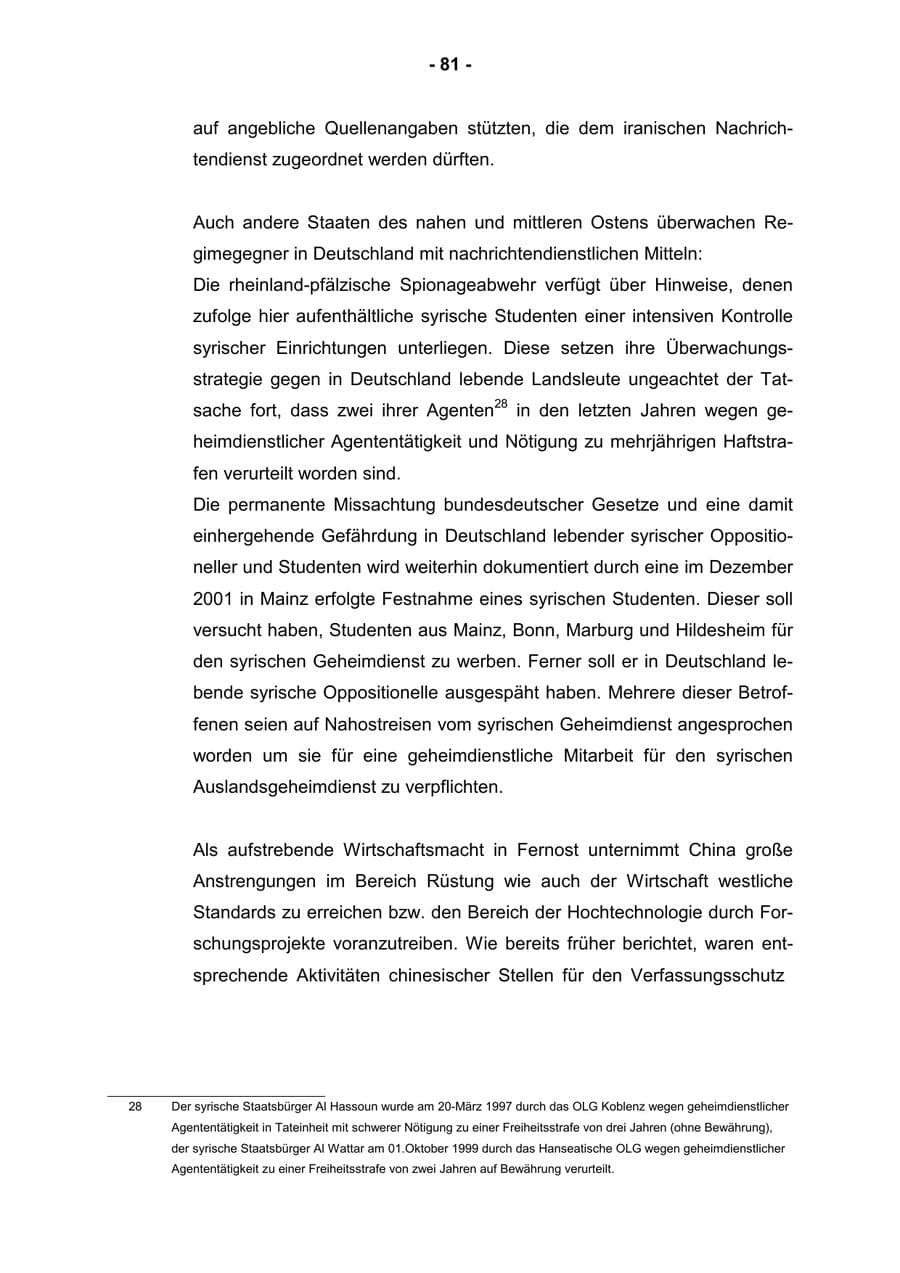 Seite 83 des Verfassungsschutzbericht 2001 Rheinland-Pfalz