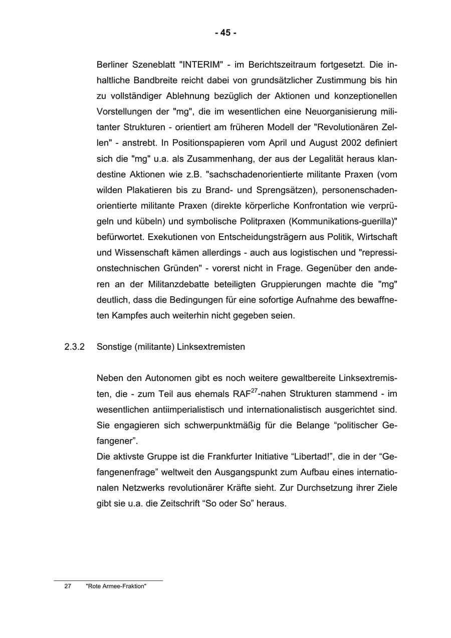 Seite 47 des Verfassungsschutzbericht 2002 Rheinland-Pfalz