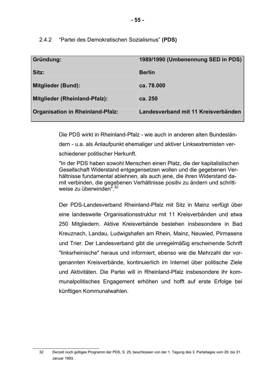 Seite 57 des Verfassungsschutzbericht 2002 Rheinland-Pfalz