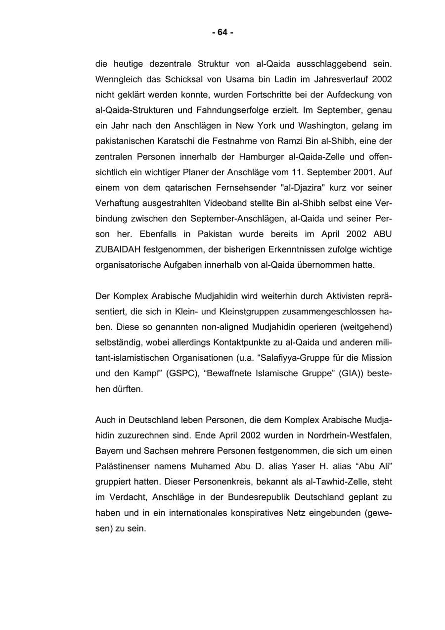 Seite 66 des Verfassungsschutzbericht 2002 Rheinland-Pfalz