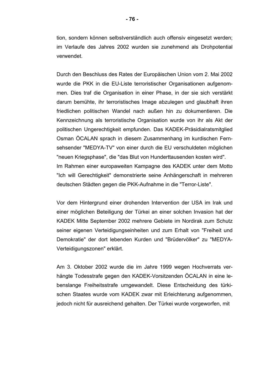 Seite 78 des Verfassungsschutzbericht 2002 Rheinland-Pfalz