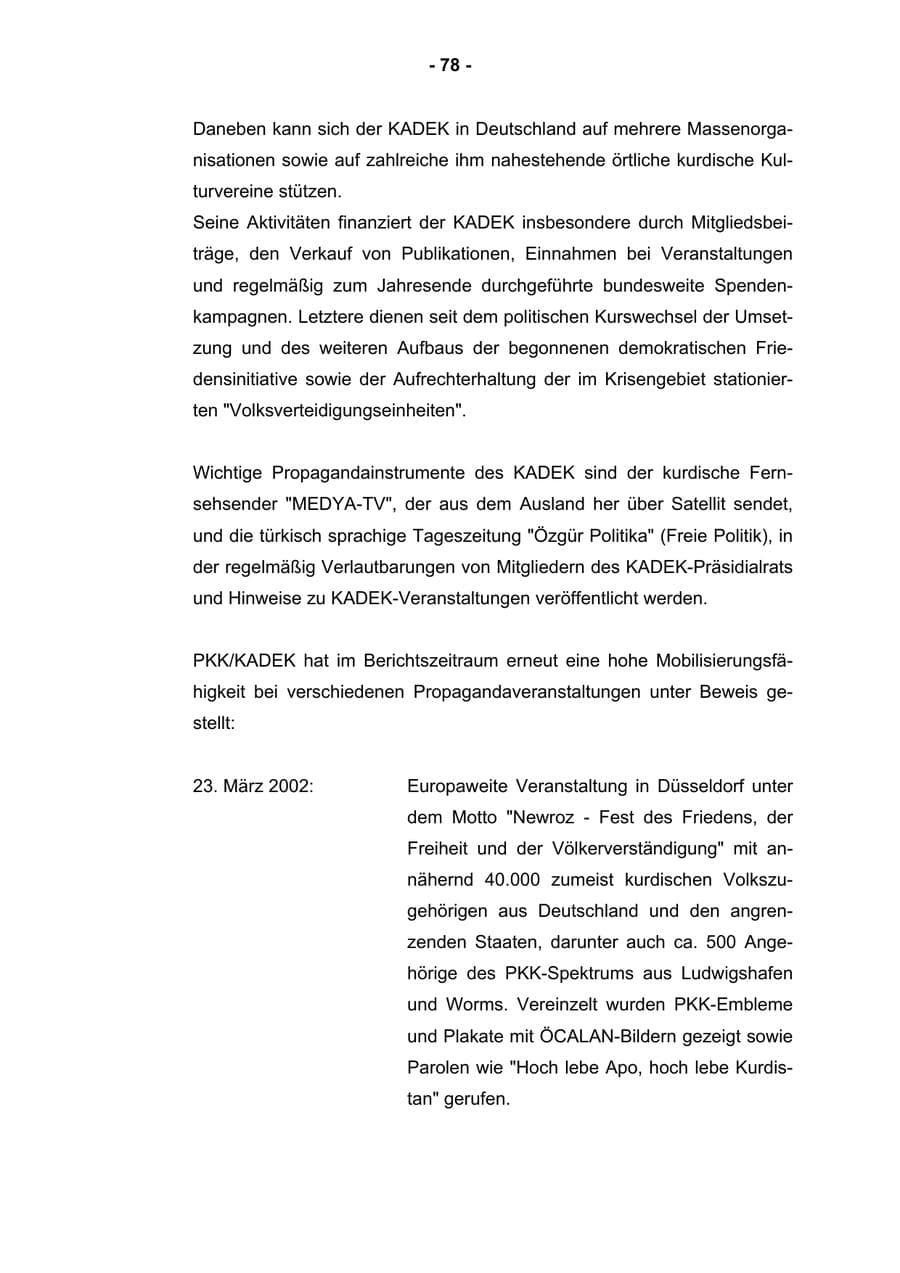 Seite 80 des Verfassungsschutzbericht 2002 Rheinland-Pfalz
