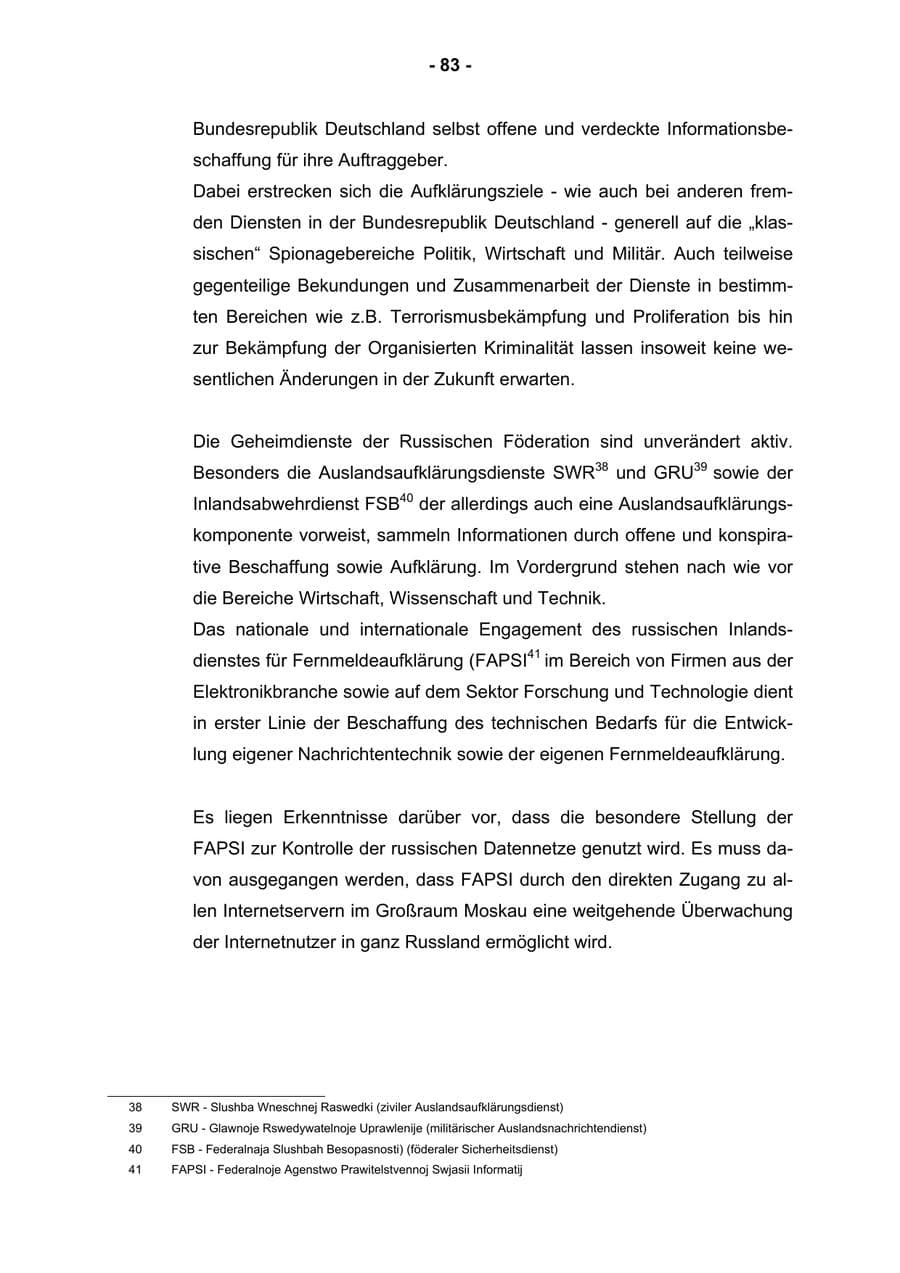 Seite 85 des Verfassungsschutzbericht 2002 Rheinland-Pfalz