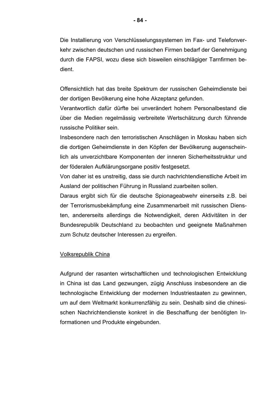 Seite 86 des Verfassungsschutzbericht 2002 Rheinland-Pfalz