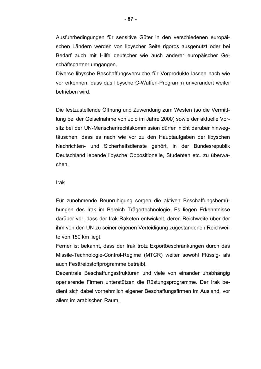 Seite 89 des Verfassungsschutzbericht 2002 Rheinland-Pfalz