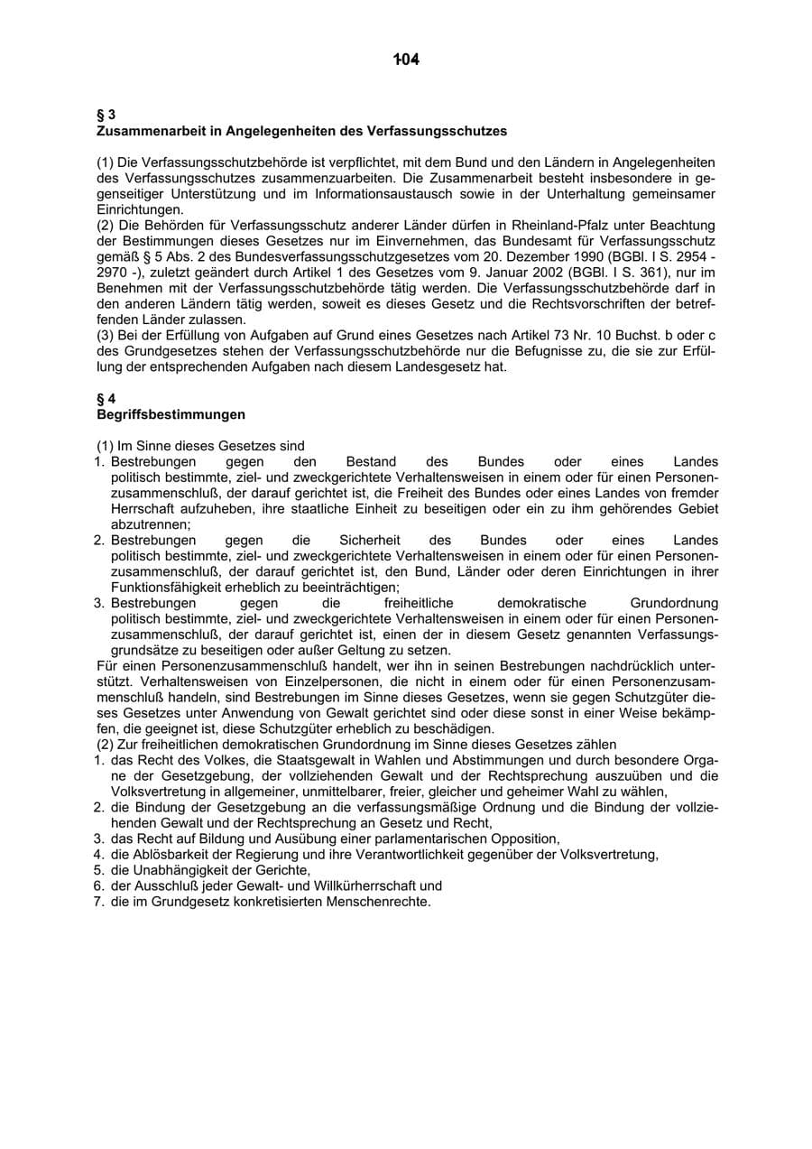 Seite 105 des Verfassungsschutzbericht 2003 Rheinland-Pfalz