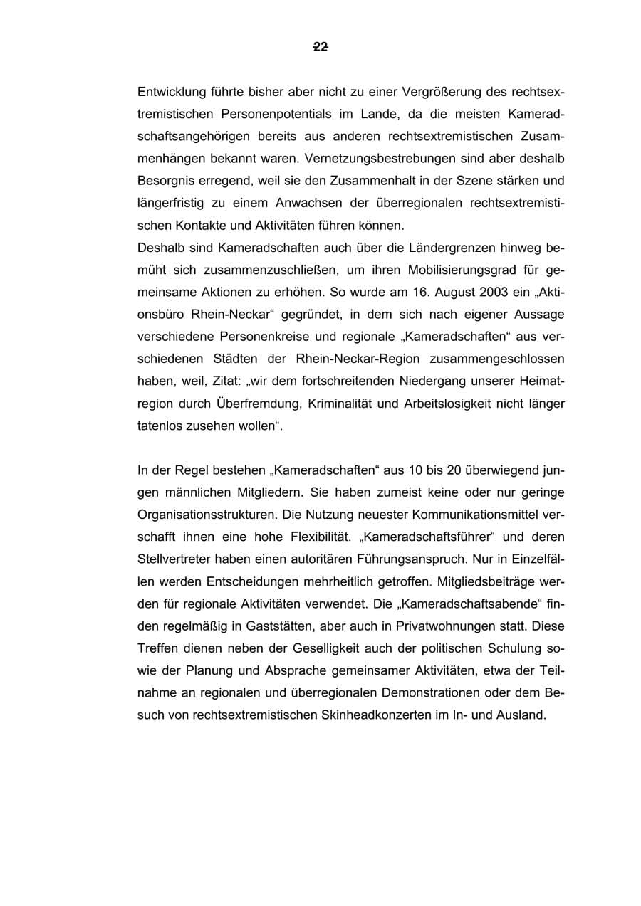 Seite 23 des Verfassungsschutzbericht 2003 Rheinland-Pfalz