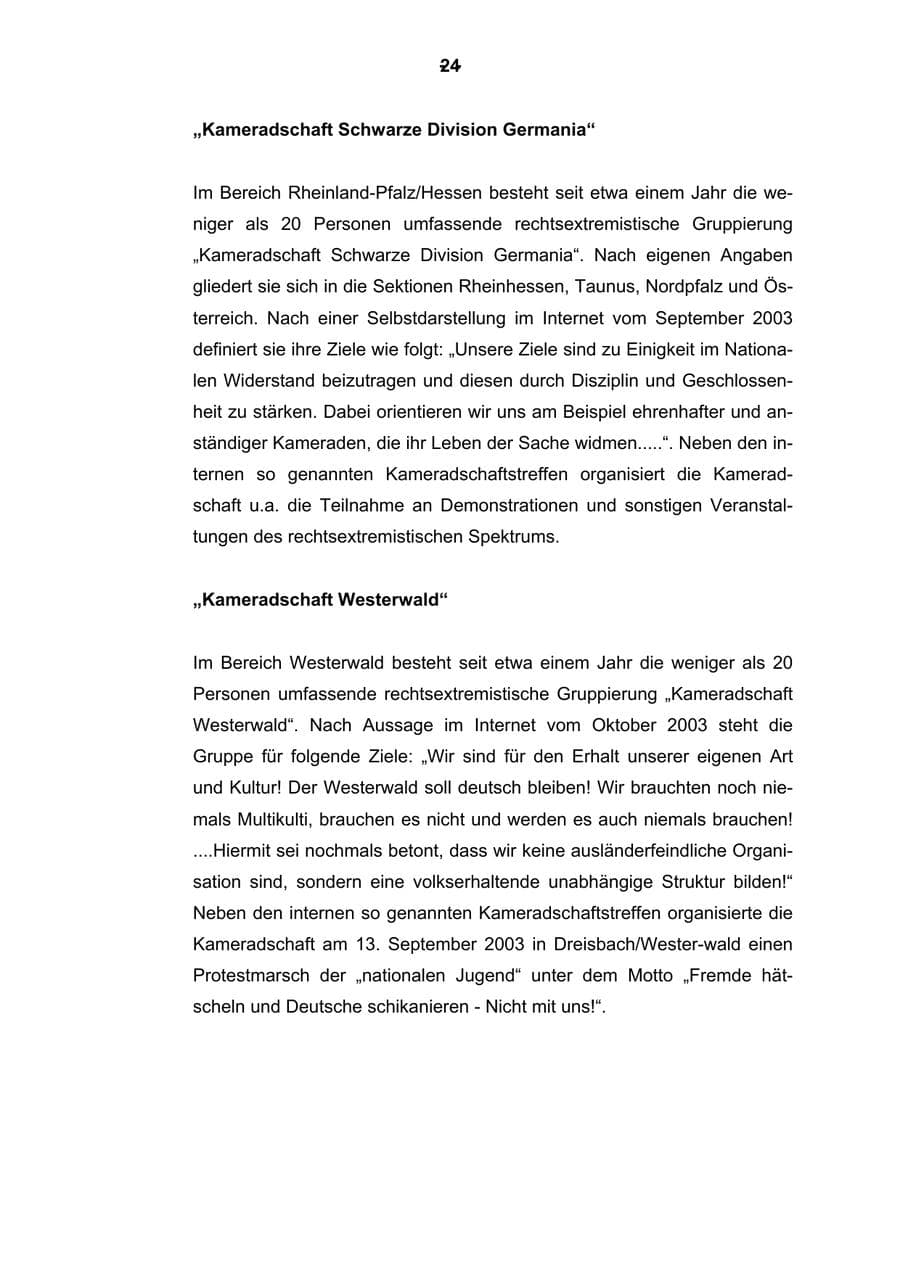 Seite 25 des Verfassungsschutzbericht 2003 Rheinland-Pfalz