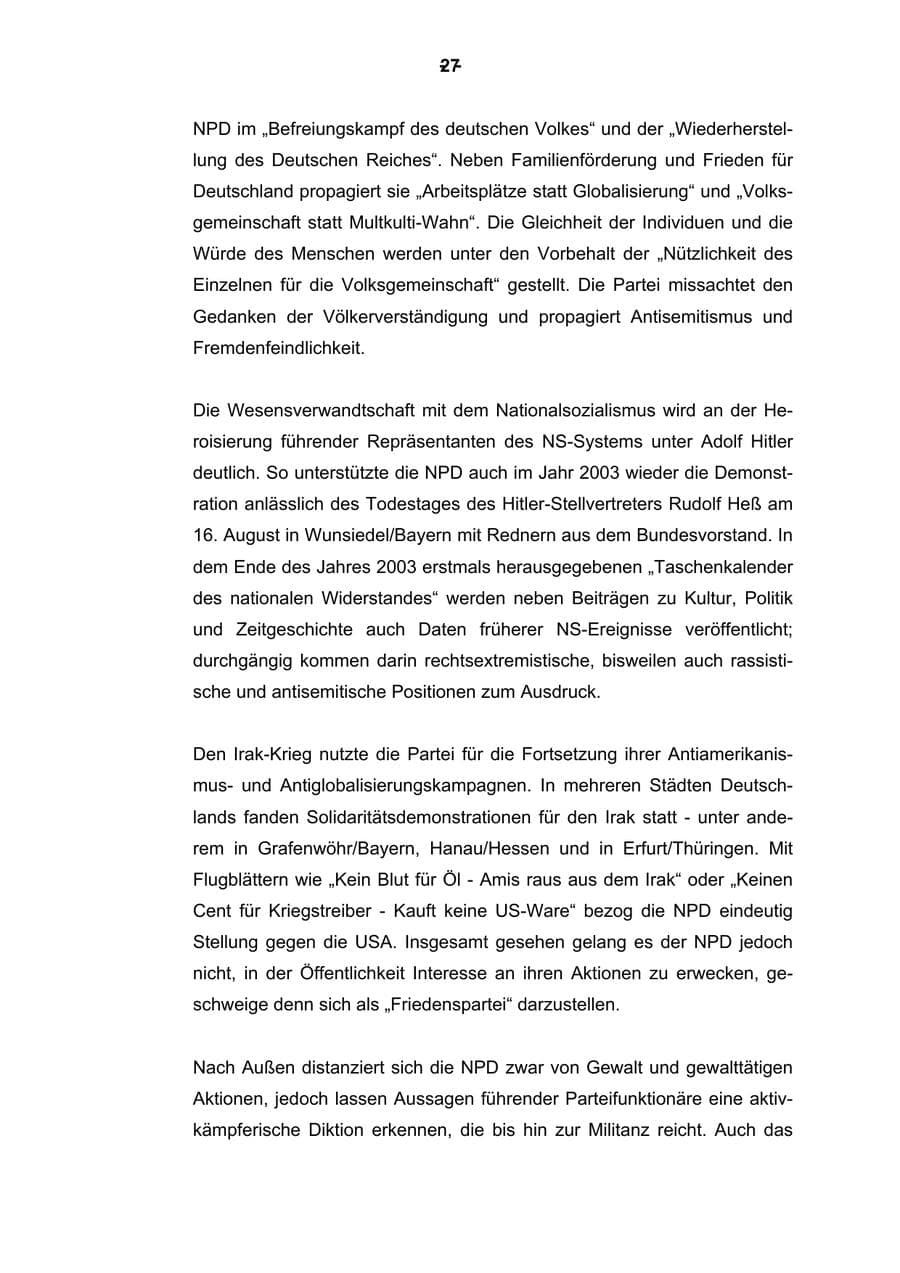 Seite 28 des Verfassungsschutzbericht 2003 Rheinland-Pfalz